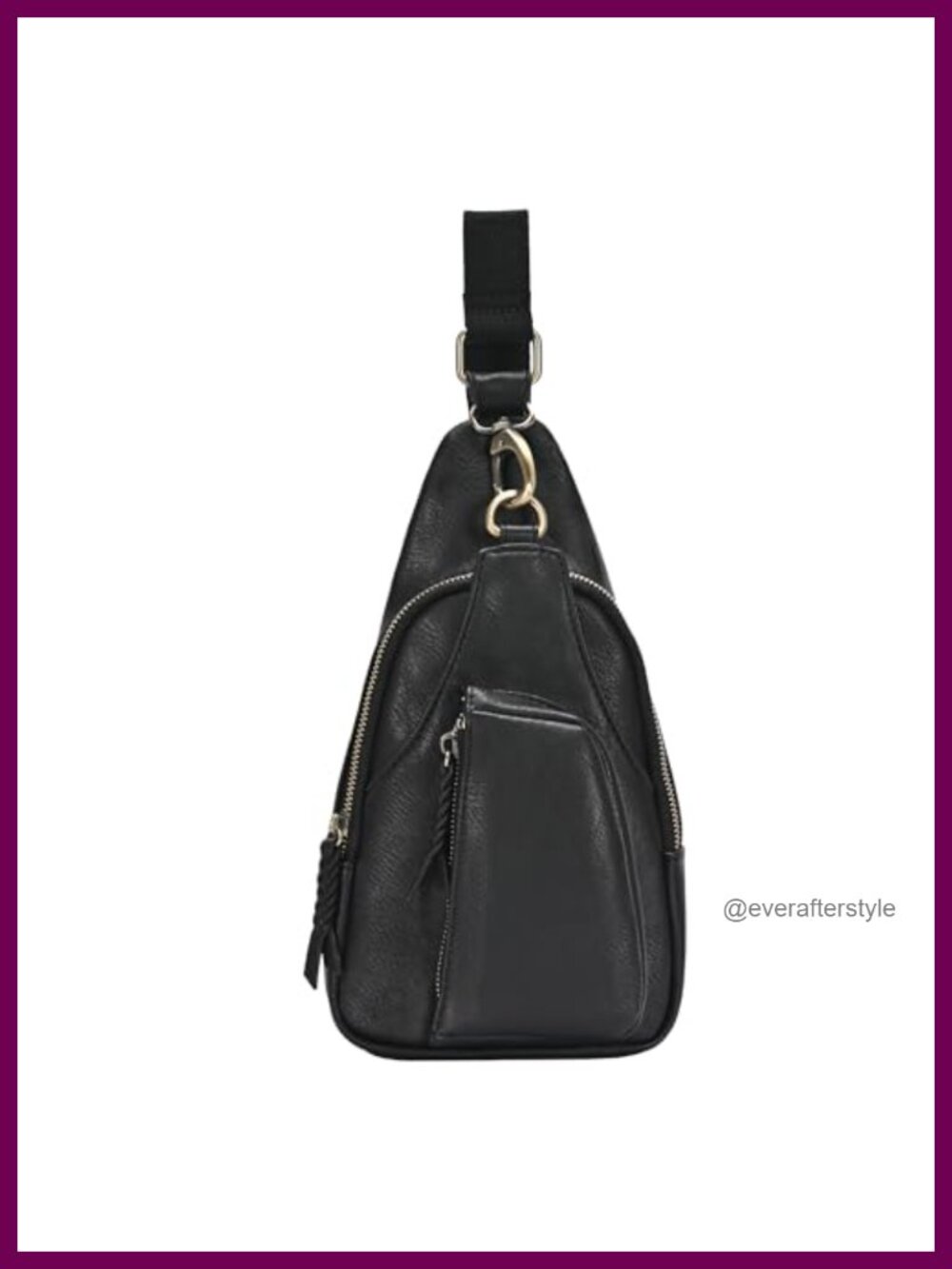 Vegan Leather Sling Crossbody Bag Adjustable Strap Small Purse Travel